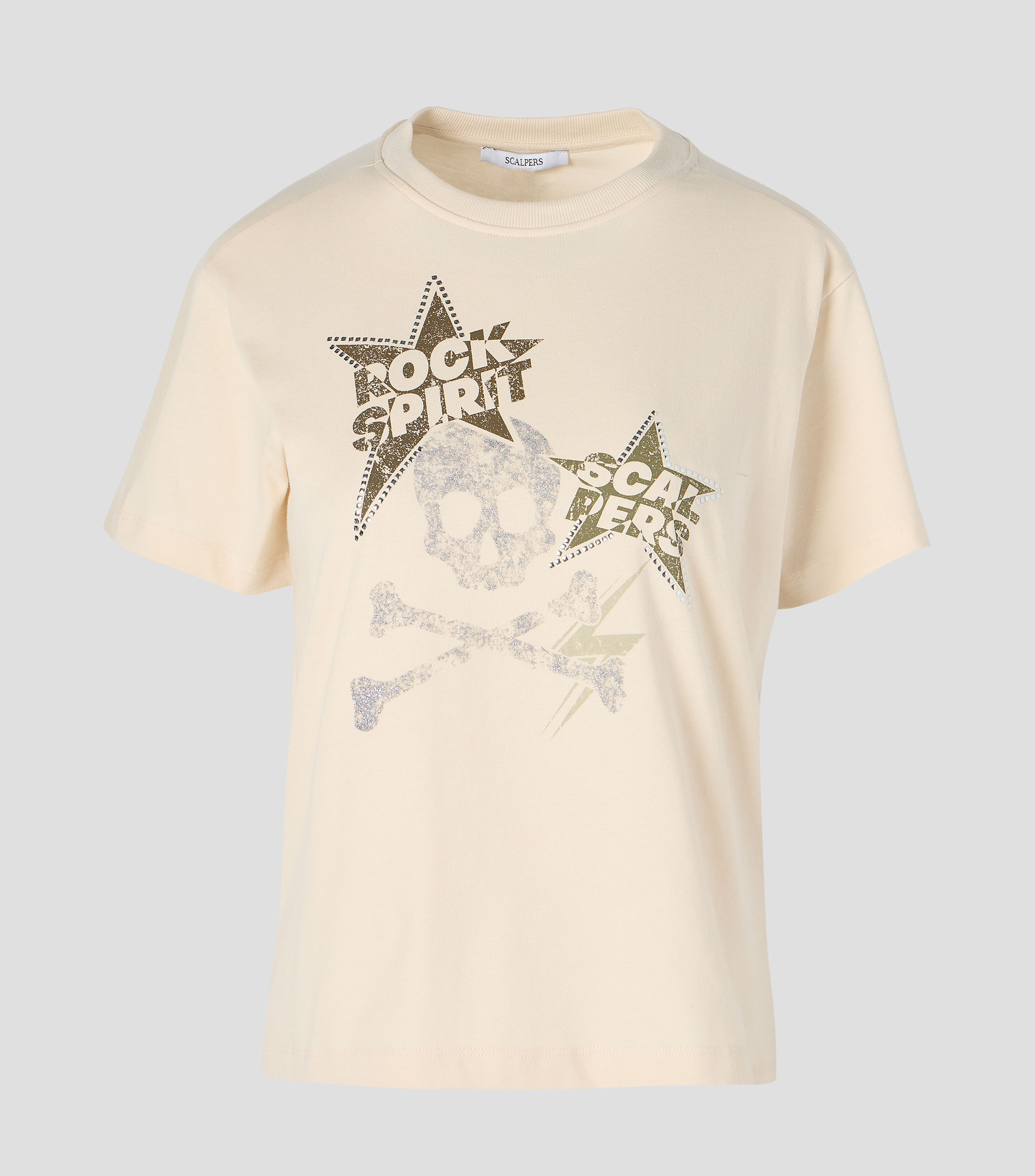 Playera cuello redondo manga corta estampada Mujer